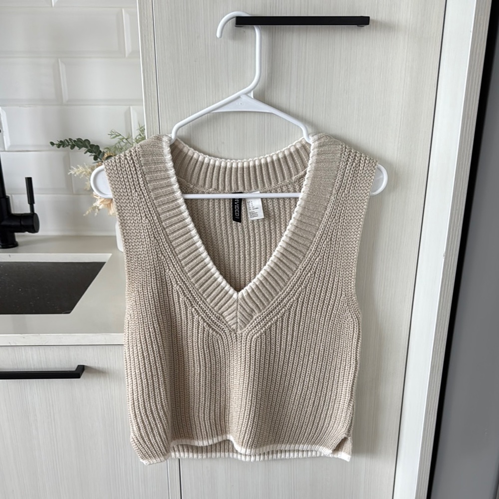 Women's Beige Sweater Vest